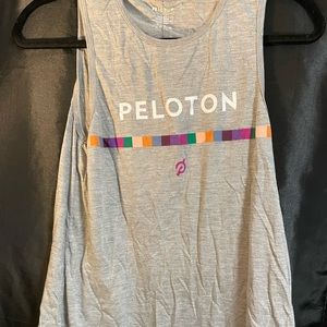Peloton grey slash back tank